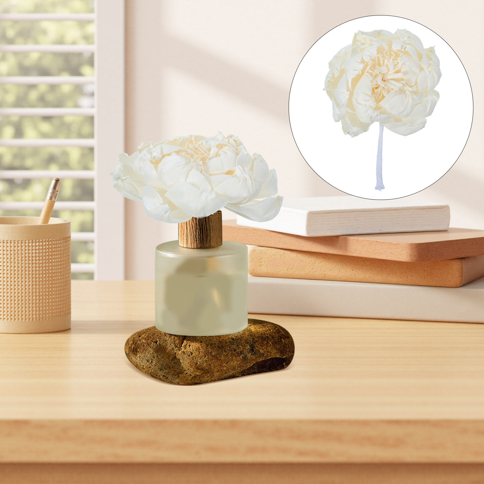 Home Fragrance Flowers - Peony Head Fragrance Diffuser 12Cm Faux