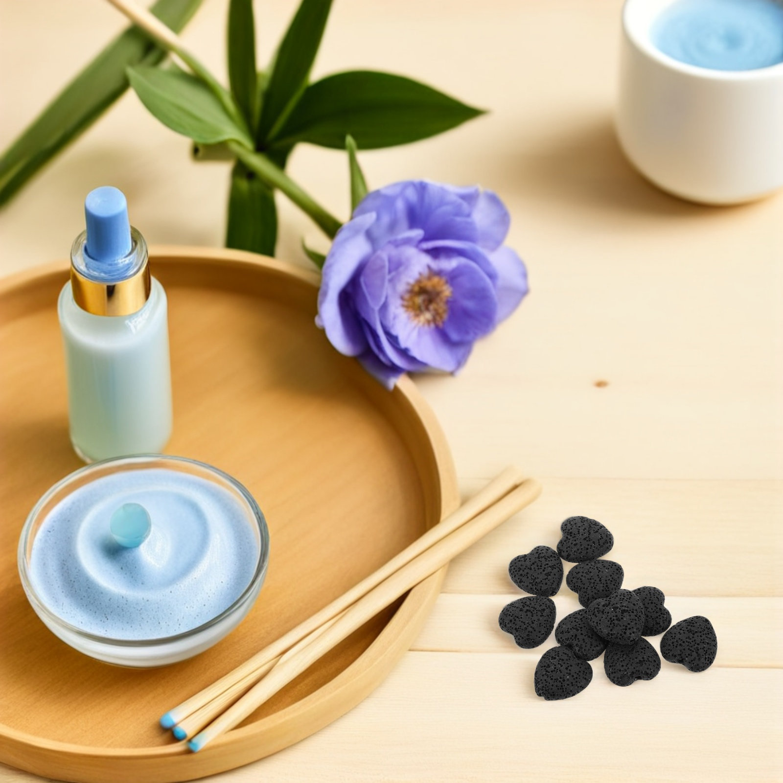 Home Fragrance Us - 20Pcs Aromatherapy Heart Rocks Lava Beads