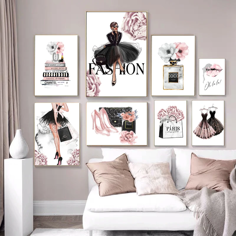 Home Fragrance Room Spray - Fashion Woman Perfume Poster Prints Pictures