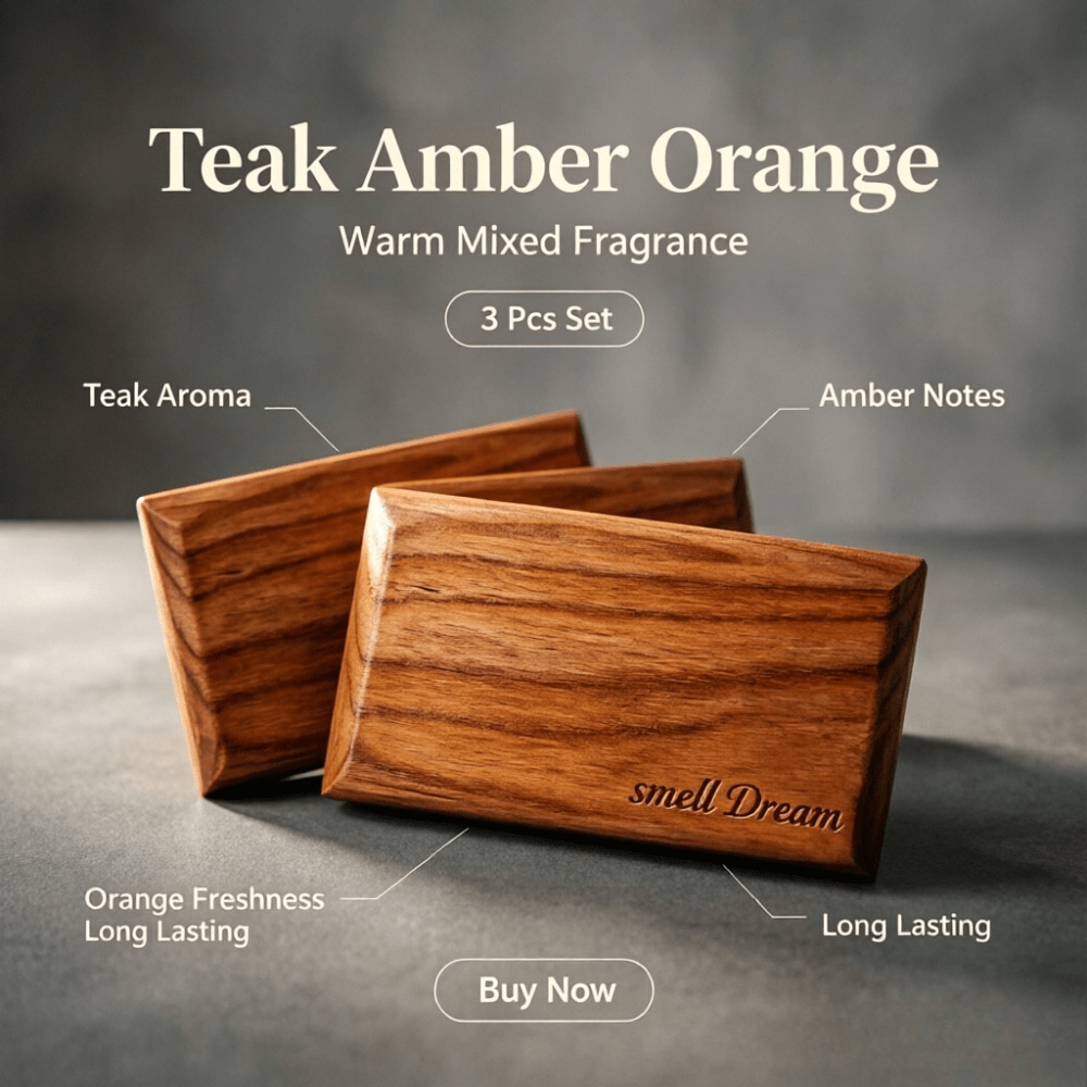 Home Fragrance Flowers - Car Air Freshener Teak Amber Orange