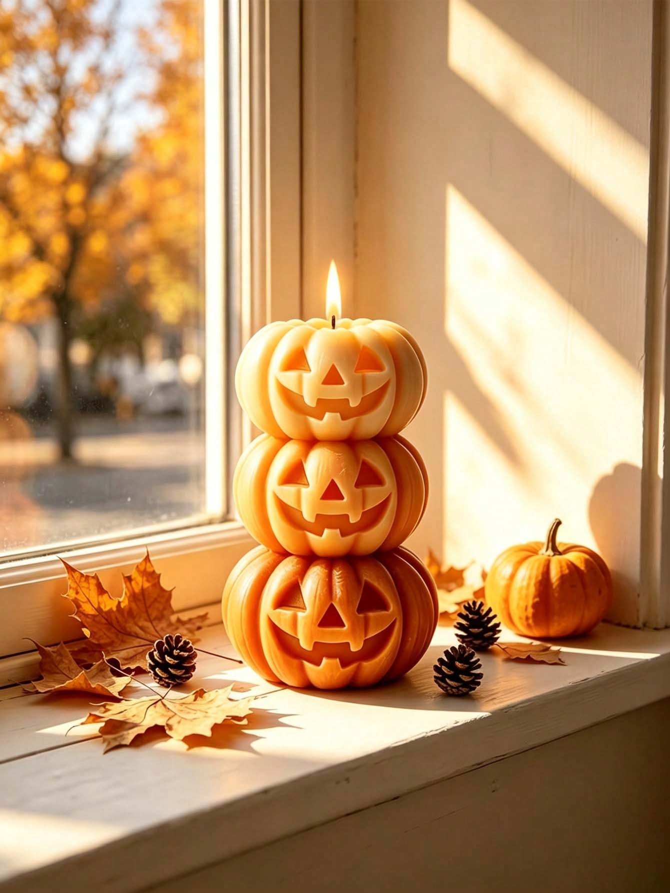 1pc Halloween 3-Layer Pumpkin  - Home Fragrance Candles ulasan dan harga