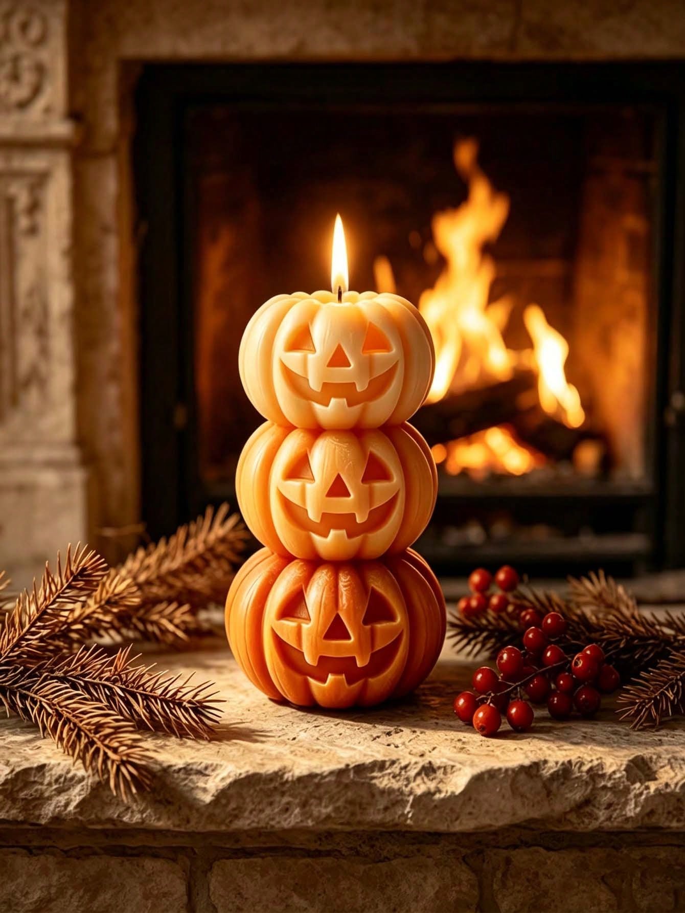 1pc Halloween 3-Layer Pumpkin  - Home Fragrance Candles ulasan dan harga